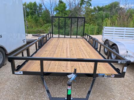 New 2027 H&H Trailers 82 x 14 Rail Side Steel Utility Trailer with 3K Idler - Black