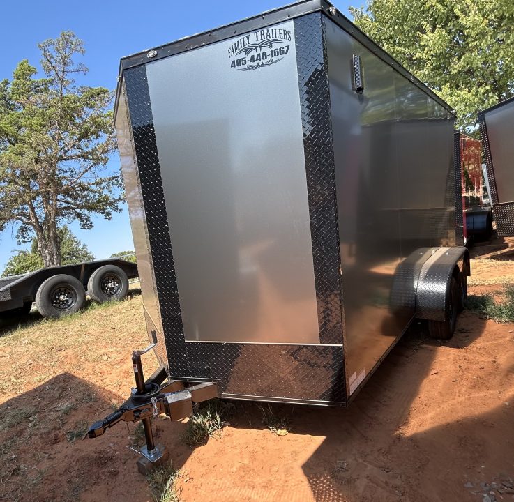 New 2026 Family Trailer 7x14 Tandem Axles Cargo / Enclosed Trailer - Screwless Exterior- Blackout Pkg- Rear Spoiler