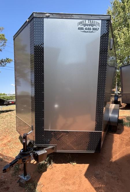 New 2026 Family Trailer 7x14 Tandem Axles Cargo / Enclosed Trailer - Screwless Exterior- Blackout Pkg- Rear Spoiler