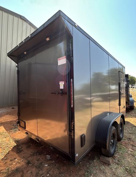 New 2026 Family Trailer 7x14 Tandem Axles Cargo / Enclosed Trailer - Screwless Exterior- Blackout Pkg- Rear Spoiler