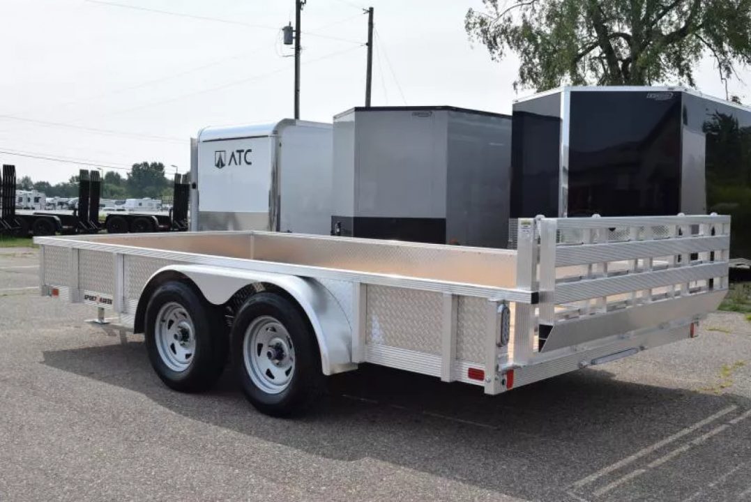 New 2027 SPORT HAVEN 7x14 OPEN UTILITY w/ BI-FOLD RAMP GATE & ATP SIDES