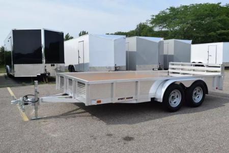 New 2027 SPORT HAVEN 7x14 OPEN UTILITY w/ BI-FOLD RAMP GATE & ATP SIDES