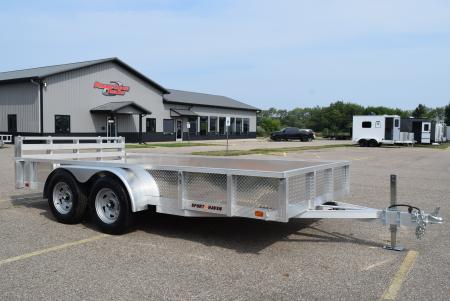 New 2027 SPORT HAVEN 7x14 OPEN UTILITY w/ BI-FOLD RAMP GATE & ATP SIDES