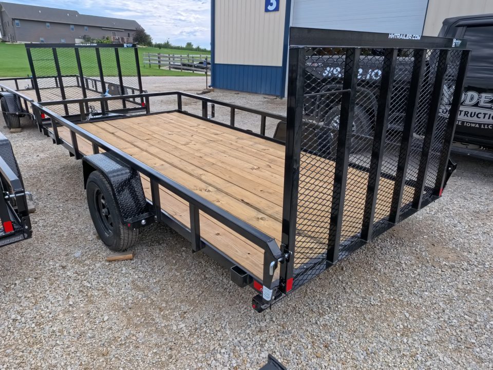 New 2027 H&H Trailers 82 x 14 Rail Side Steel Utility Trailer with 3K Idler - Black