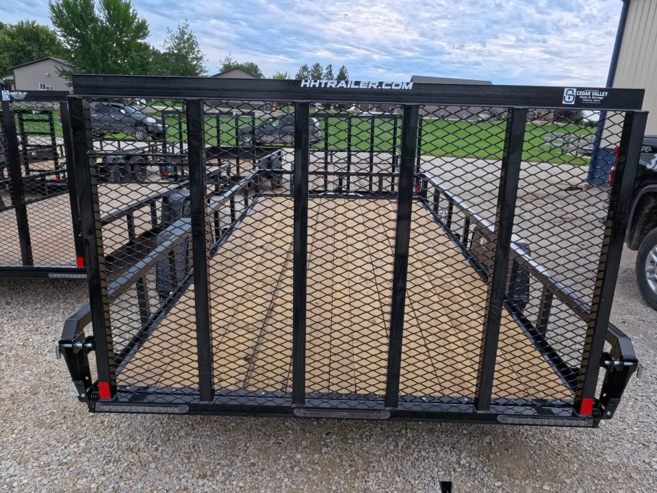 New 2027 H&H Trailers 82 x 14 Rail Side Steel Utility Trailer with 3K Idler - Black