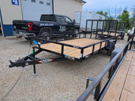 New 2027 H&H Trailers 82 x 14 Rail Side Steel Utility Trailer with 3K Idler - Black