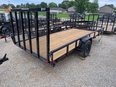 New 2027 H&H Trailers 82 x 14 Rail Side Steel Utility Trailer with 3K Idler - Black