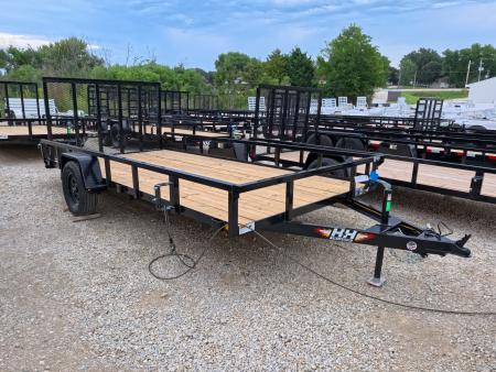 New 2027 H&H Trailers 82 x 14 Rail Side Steel Utility Trailer with 3K Idler - Black
