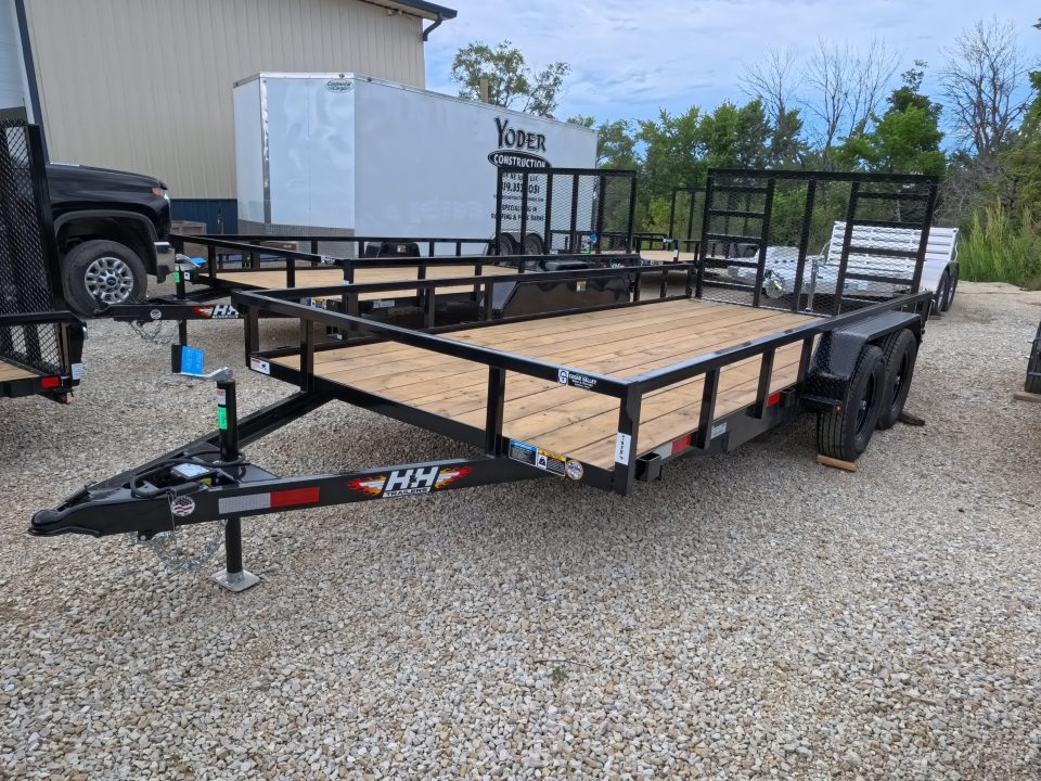 New 2027 H&H Trailers 82 x 16 Rail Side Utility Trailer with 7K GVWR, Tandem Axles, 4 Ft. Tall Ladder Style Spring Assist Gate