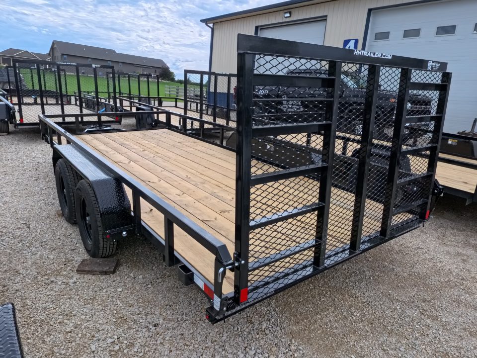 New 2027 H&H Trailers 82 x 16 Rail Side Utility Trailer with 7K GVWR, Tandem Axles, 4 Ft. Tall Ladder Style Spring Assist Gate
