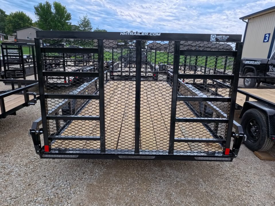 New 2027 H&H Trailers 82 x 16 Rail Side Utility Trailer with 7K GVWR, Tandem Axles, 4 Ft. Tall Ladder Style Spring Assist Gate
