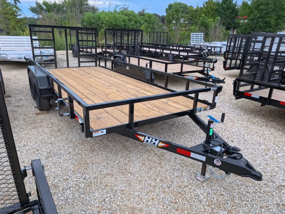 New 2027 H&H Trailers 82 x 16 Rail Side Utility Trailer with 7K GVWR, Tandem Axles, 4 Ft. Tall Ladder Style Spring Assist Gate