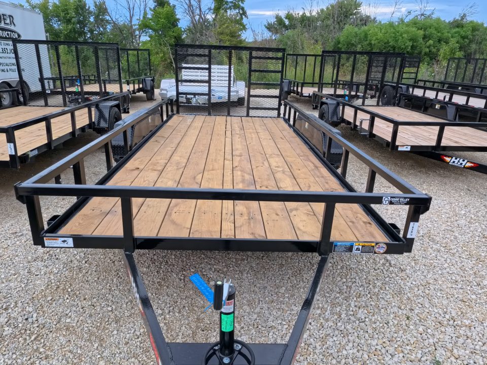 New 2027 H&H Trailers 82 x 16 Rail Side Utility Trailer with 7K GVWR, Tandem Axles, 4 Ft. Tall Ladder Style Spring Assist Gate