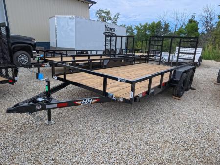 New 2027 H&H Trailers 82 x 16 Rail Side Utility Trailer with 7K GVWR, Tandem Axles, 4 Ft. Tall Ladder Style Spring Assist Gate