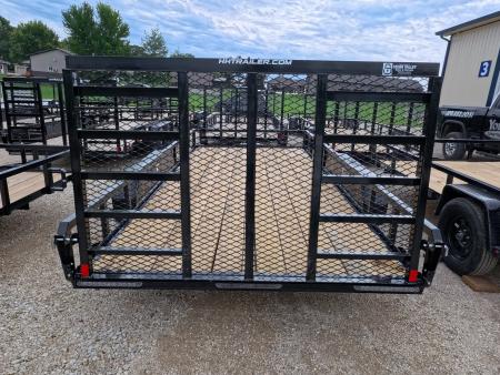 New 2027 H&H Trailers 82 x 16 Rail Side Utility Trailer with 7K GVWR, Tandem Axles, 4 Ft. Tall Ladder Style Spring Assist Gate