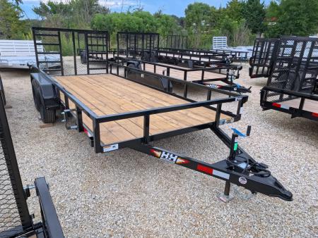 New 2027 H&H Trailers 82 x 16 Rail Side Utility Trailer with 7K GVWR, Tandem Axles, 4 Ft. Tall Ladder Style Spring Assist Gate