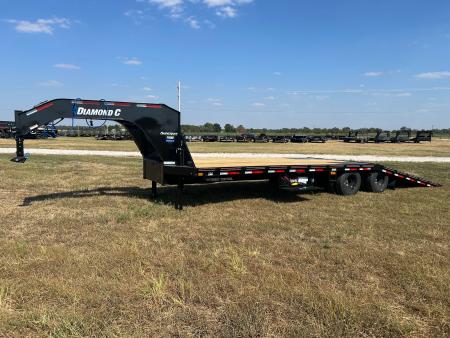 New 2027 Diamond C 102x30 Tandem 25K GN Hydrotail w/ Hydraulic Jacks, Fully Cleated Tail, & Solar