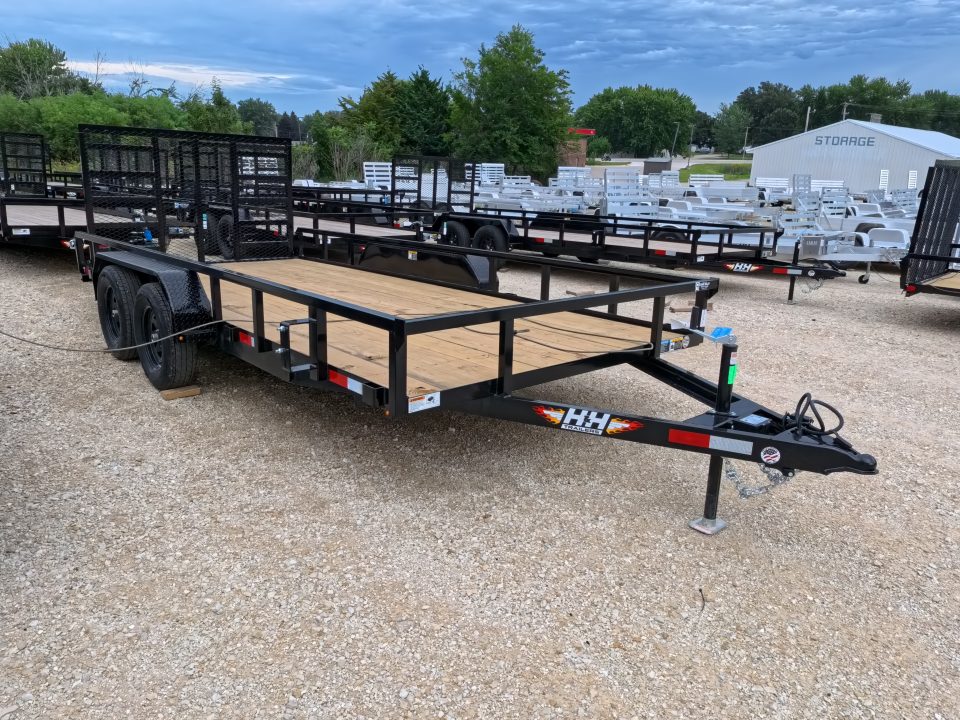 New 2027 H&H Trailers 82 x 16 Rail Side Utility Trailer with 7K GVWR, Tandem Axles, 4 Ft. Tall Ladder Style Spring Assist Gate