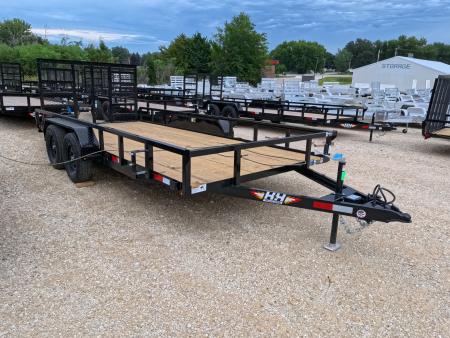 New 2027 H&H Trailers 82 x 16 Rail Side Utility Trailer with 7K GVWR, Tandem Axles, 4 Ft. Tall Ladder Style Spring Assist Gate