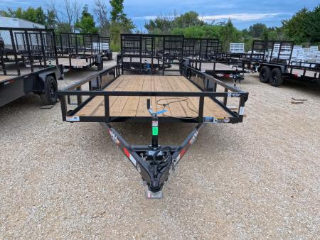 New 2027 H&H Trailers 82 x 16 Rail Side Utility Trailer with 7K GVWR, Tandem Axles, 4 Ft. Tall Ladder Style Spring Assist Gate