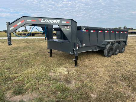 New 2027 Lamar 83x16 Triple 21K GN Telescopic Dump w/ 36  Sides, 7 Gauge Floor, & 17.5  Wheels
