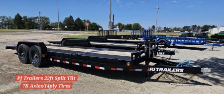 New 2027 PJ Trailers 83  x 22' 6  Channel Equipment Tilt, w/14ply Tires (T6) Tilt Trailer