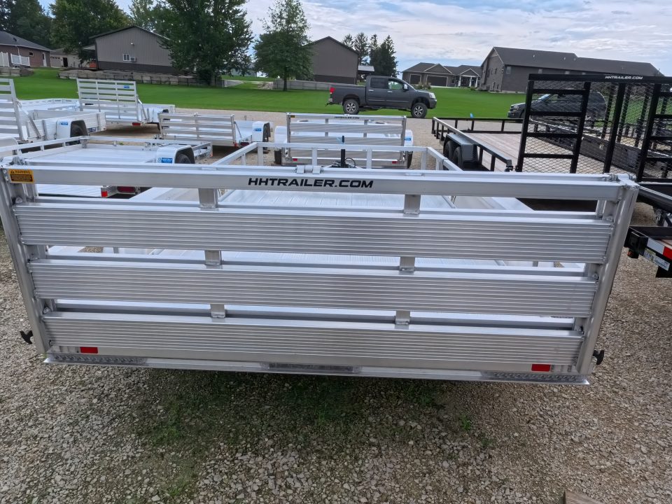 New 2026 H&H 82 x 14 Aluminum Rail Side Utility, Tandem Axle with 7K GVWR, Spare Tire Mount & Aluminum Deck