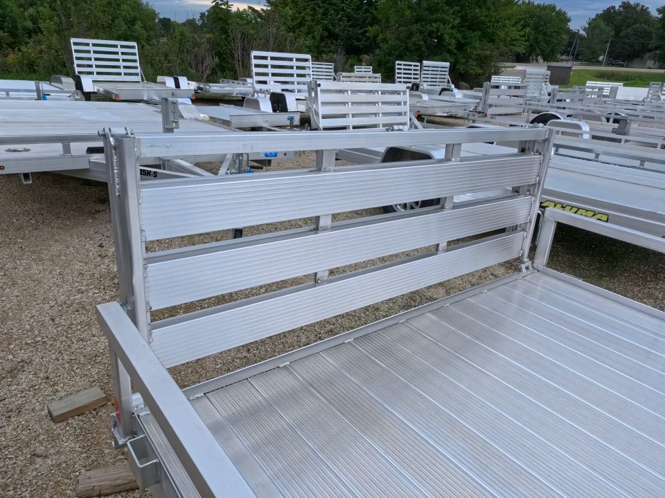New 2026 H&H 82 x 14 Aluminum Rail Side Utility, Tandem Axle with 7K GVWR, Spare Tire Mount & Aluminum Deck
