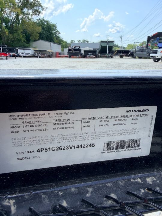 New 2027 PJ Trailers 14K 20' X 82" 6" Channel Equipment Tilt Equipment Trailer