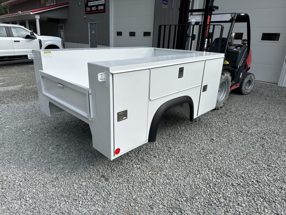 New Monroe Truck Equipment MSS Premier 8' SRW Service Body, Master Locks, Lighted Compartments