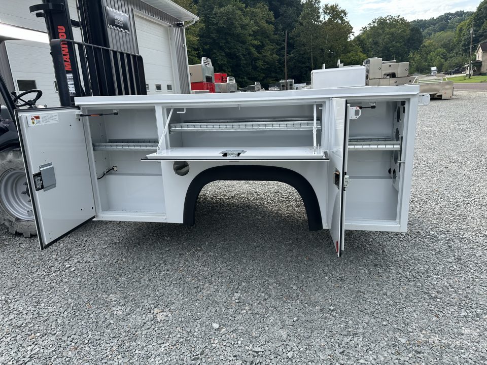 New Monroe Truck Equipment MSS Premier 8' SRW Service Body, Master Locks, Lighted Compartments