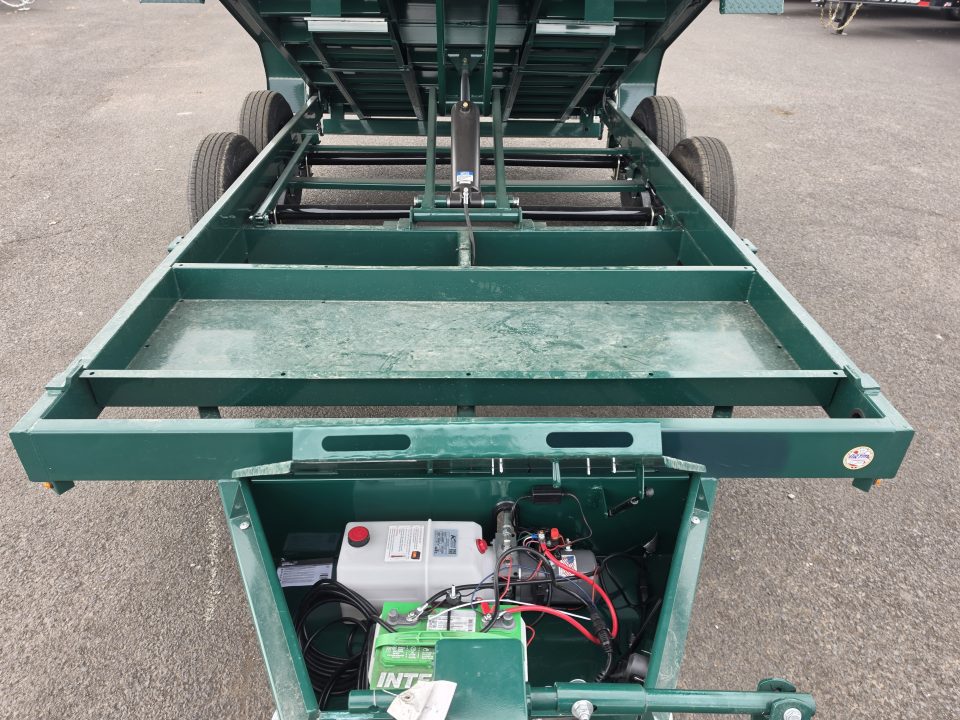 New 2027 Sure-Trac 7x14 Low Pro Scissor Dump 14K GVWR *FOREST GREEN
