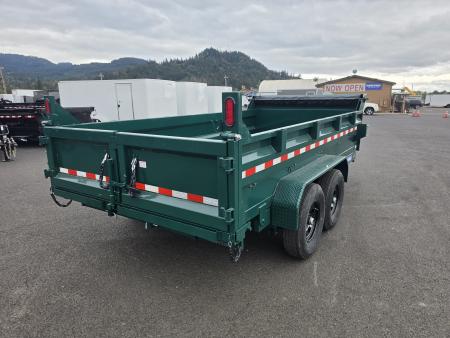 New 2027 Sure-Trac 7x14 Low Pro Scissor Dump 14K GVWR *FOREST GREEN