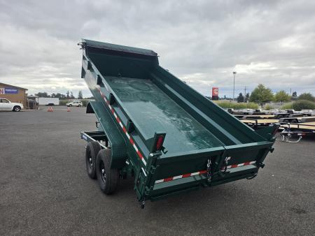 New 2027 Sure-Trac 7x14 Low Pro Scissor Dump 14K GVWR *FOREST GREEN