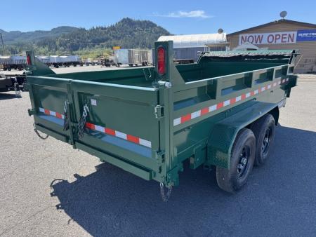 New 2027 Sure-Trac 7x14 Low Pro Scissor Dump 14K GVWR *FOREST GREEN