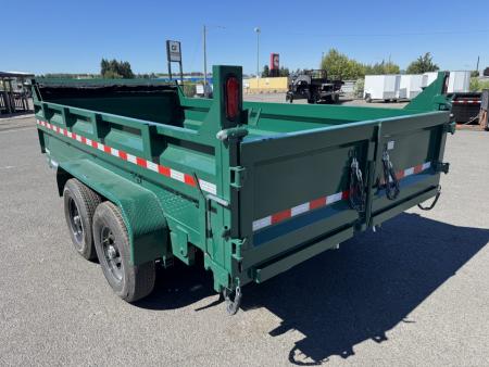 New 2027 Sure-Trac 7x14 Low Pro Scissor Dump 14K GVWR *FOREST GREEN