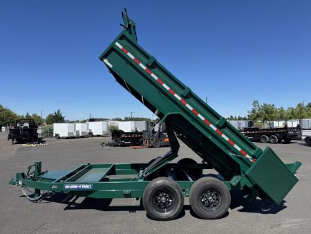 New 2027 Sure-Trac 7x14 Low Pro Scissor Dump 14K GVWR *FOREST GREEN