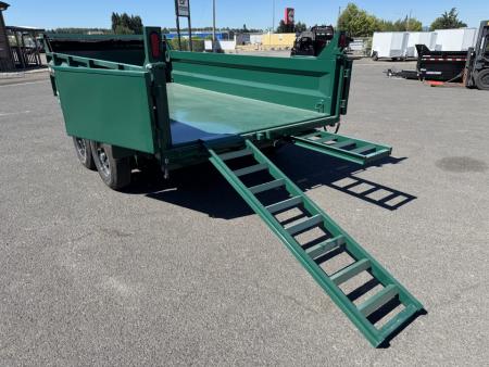 New 2027 Sure-Trac 7x14 Low Pro Scissor Dump 14K GVWR *FOREST GREEN