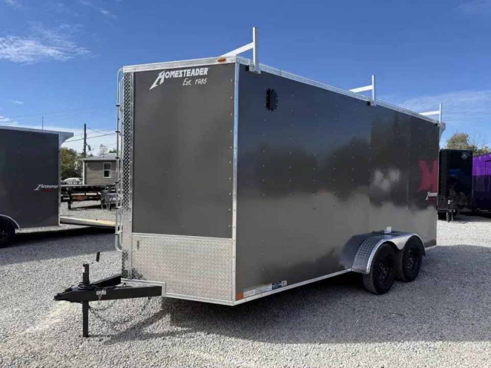 New 2027 Homesteader Trailer 7X16 OHV LADDER RACKS/RAMP DOOR (SPOILER) Cargo / Enclosed Trailer
