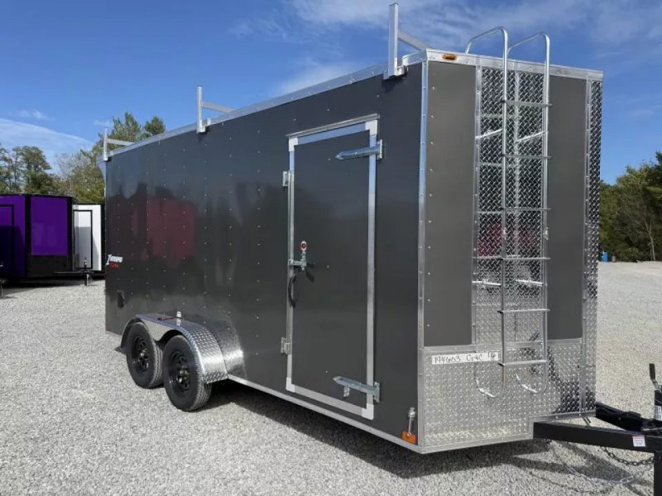 New 2027 Homesteader Trailer 7X16 OHV LADDER RACKS/RAMP DOOR (SPOILER) Cargo / Enclosed Trailer