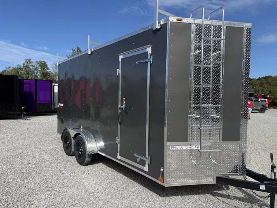 New 2027 Homesteader Trailer 7X16 OHV LADDER RACKS/RAMP DOOR (SPOILER) Cargo / Enclosed Trailer
