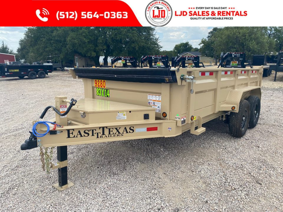 New 2027 East Texas - 83" x 14 - 14K GVWR Dump Trailer