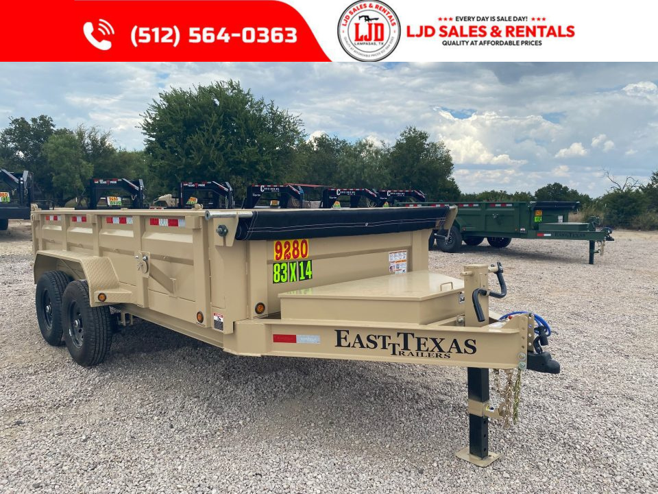 New 2027 East Texas - 83  x 14 - 14K GVWR Dump Trailer