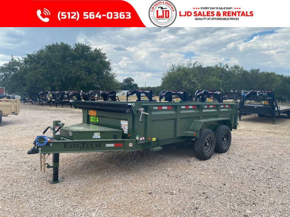 New 2027 East Texas - 83  x 14 - 14K GVWR Dump Trailer