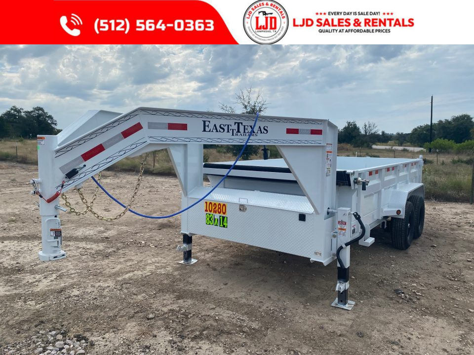 New 2027 East Texas - 83" x 14 - 14K GVWR Dump Trailer - Gooseneck