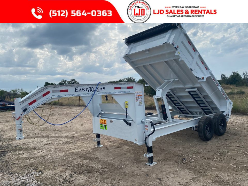 New 2027 East Texas - 83" x 14 - 14K GVWR Dump Trailer - Gooseneck