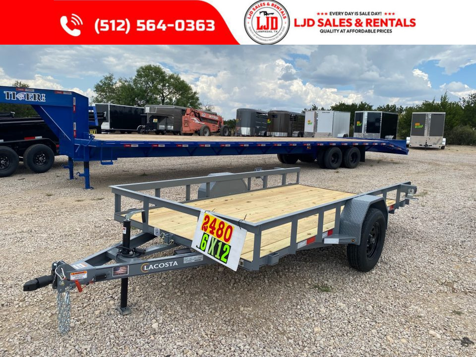 New 2027 Lacosta - 6 x 12 - Tilt Trailer 3500LB GVWR -