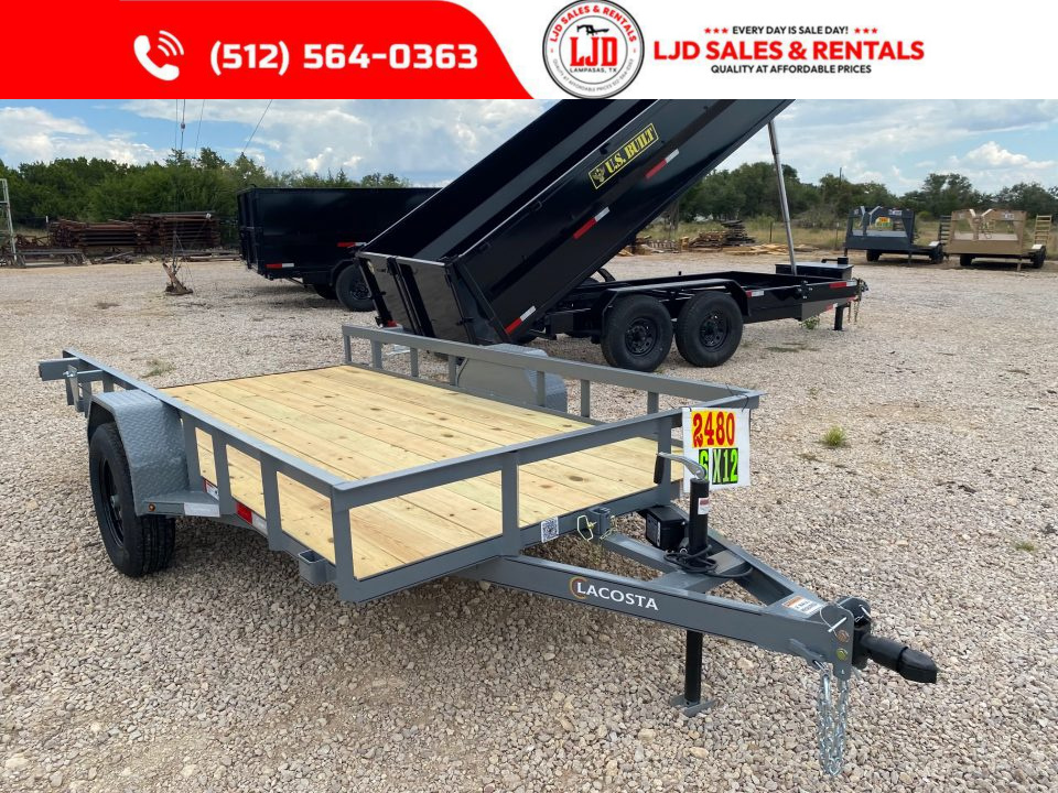New 2027 Lacosta - 6 x 12 - Tilt Trailer 3500LB GVWR -
