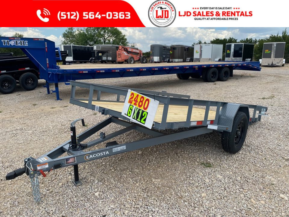 New 2027 Lacosta - 6 x 12 - Tilt Trailer 3500LB GVWR -