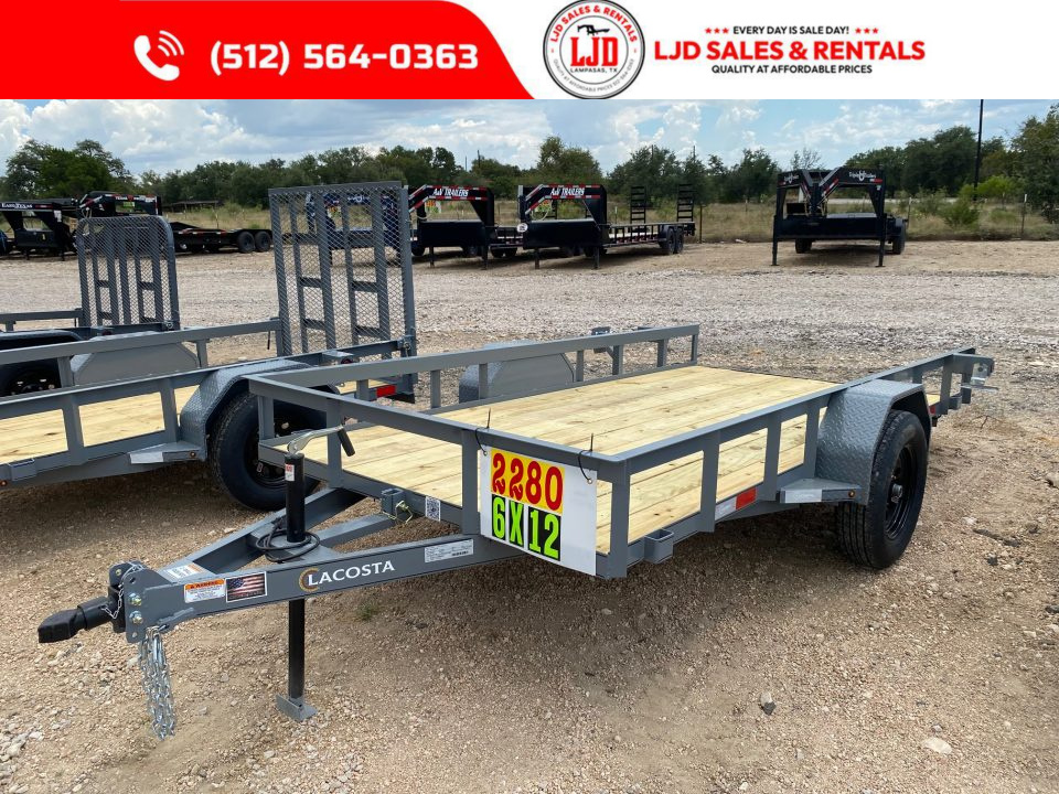 New 2027 Lacosta - 6 x 12 - Tilt Trailer 3500LB GVWR -